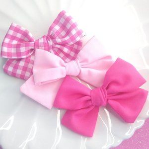 Hand Tied Bows, Set of 3 Hair Bows for little girls NEW